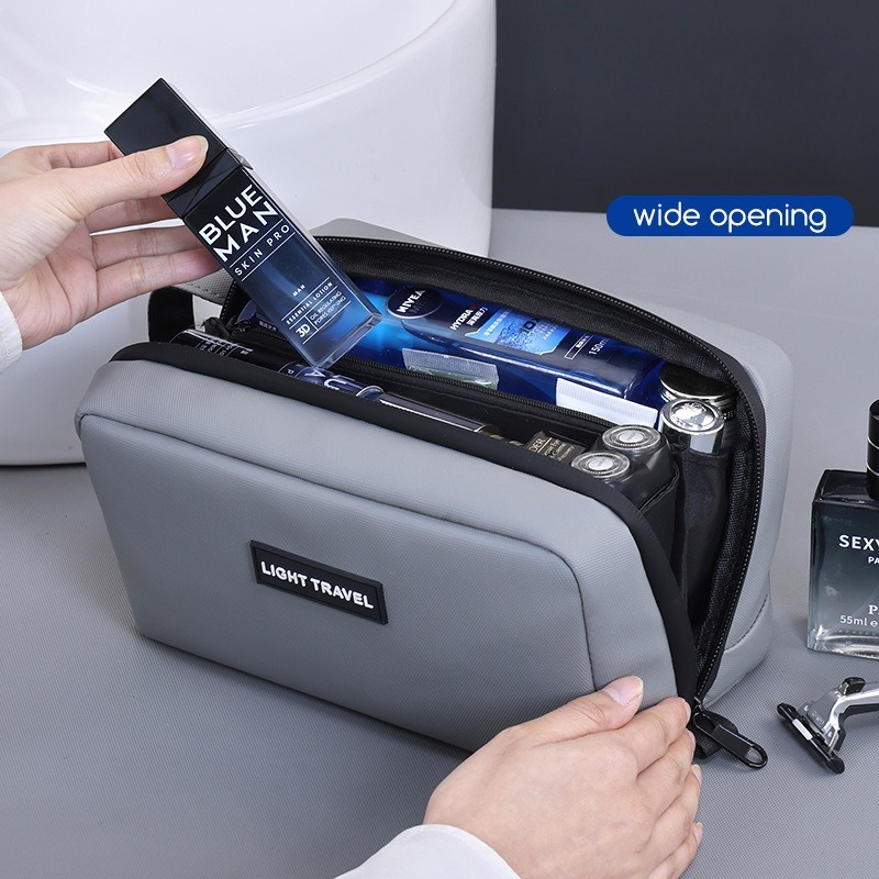 Men'S Grooming Makeup - กระเป๋าเครื่องสำอางกันน้ำแบบพกพา, อุปกรณ์จัดระเบียบสำหรับเดินทางที่ทนทานสำหรับชุดโกนหนวดผู้ชาย, อุปกรณ์ล้างหน้า และการจัดเก็บอุปกรณ์ดูแลตัวเองในชีวิตประจำวัน