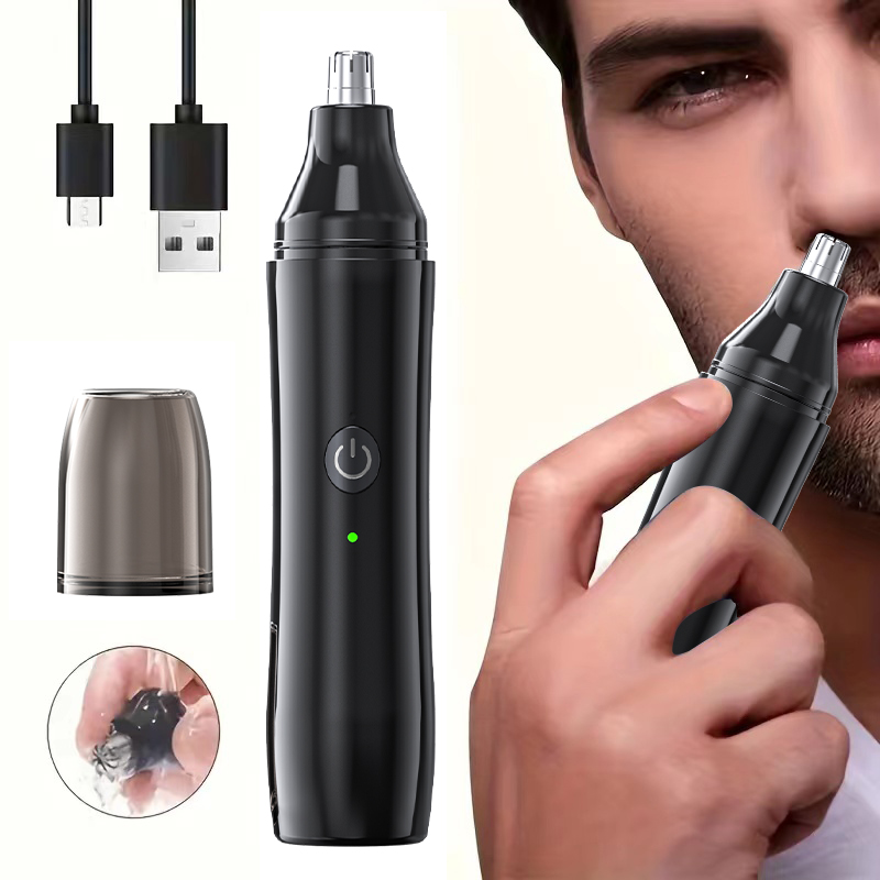 Men'S Grooming Facial - เครื่องตัดขนจมูกแบบชาร์จไฟได้และเครื่องกำจัดขนบนใบหน้าสำหรับผู้ชาย เครื่องโกนขนจมูกเพื่อการทำความสะอาดโพรงจมูก - เครื่องมือดูแลขนแบบพกพา