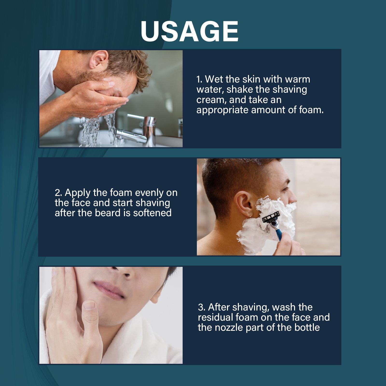 Men'S Grooming Facial - โฟมโกนหนวดสูตรอ่อนโยนสำหรับผู้ชาย เจลโกนหนวดเนื้อเนียน ครีมบำรุงผิวหน้าสำหรับร้านตัดผม