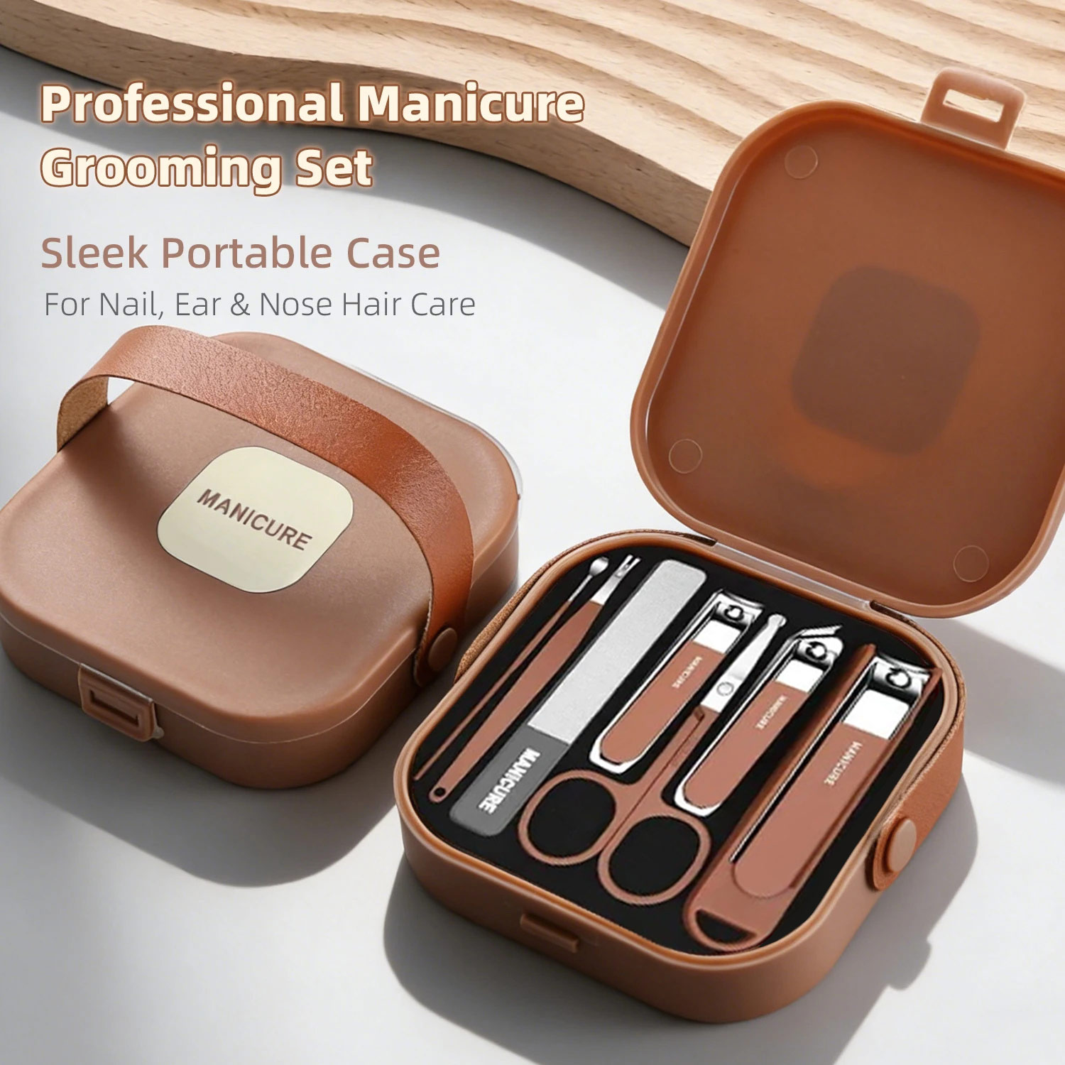 Nail Care Kit Mens - ชุดดูแลเล็บป้องกันการกระเด็น ชุดทำเล็บมือ กรรไกรตัดเล็บสแตนเลส ตะไบขัดเงา อุปกรณ์ดูแลเล็บ พร้อมกระเป๋าเดินทาง