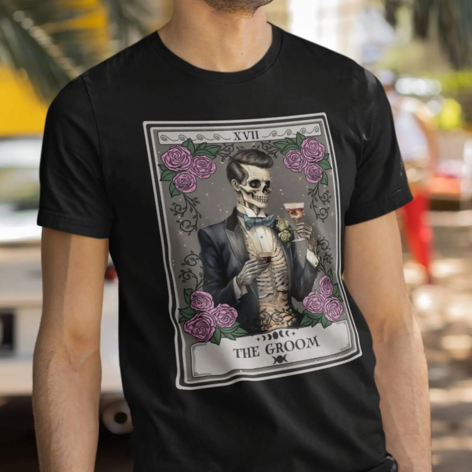 Men'S Grooming For Engagement - เสื้อยืดลายโครงกระดูกไพ่ทาโรต์เจ้าบ่าว สำหรับงานปาร์ตี้สละโสด งานหมั้น งานแต่งงาน ฮันนีมูน สไตล์วินเทจ