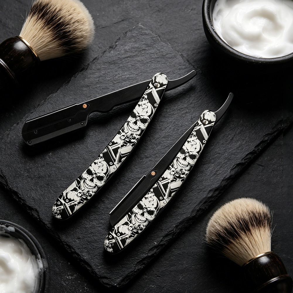 มีดโกนแบบโบราณลายศิลปะหัวกะโหล - Men'S Grooming Eyebrow Trimming บทวิจารณ์และราคา