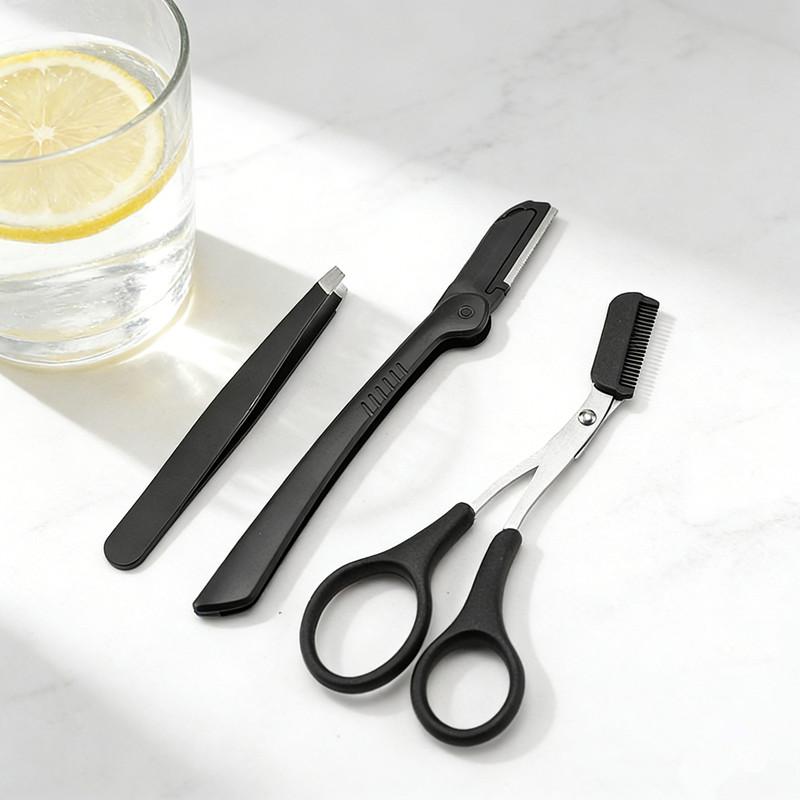 ชุดอุปกรณ์ตกแต่งคิ้วสแตนเลส 3  - Men'S Grooming Makeup บทวิจารณ์และราคา